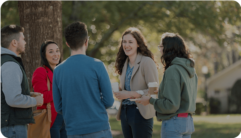 Ministry students talking and smiling