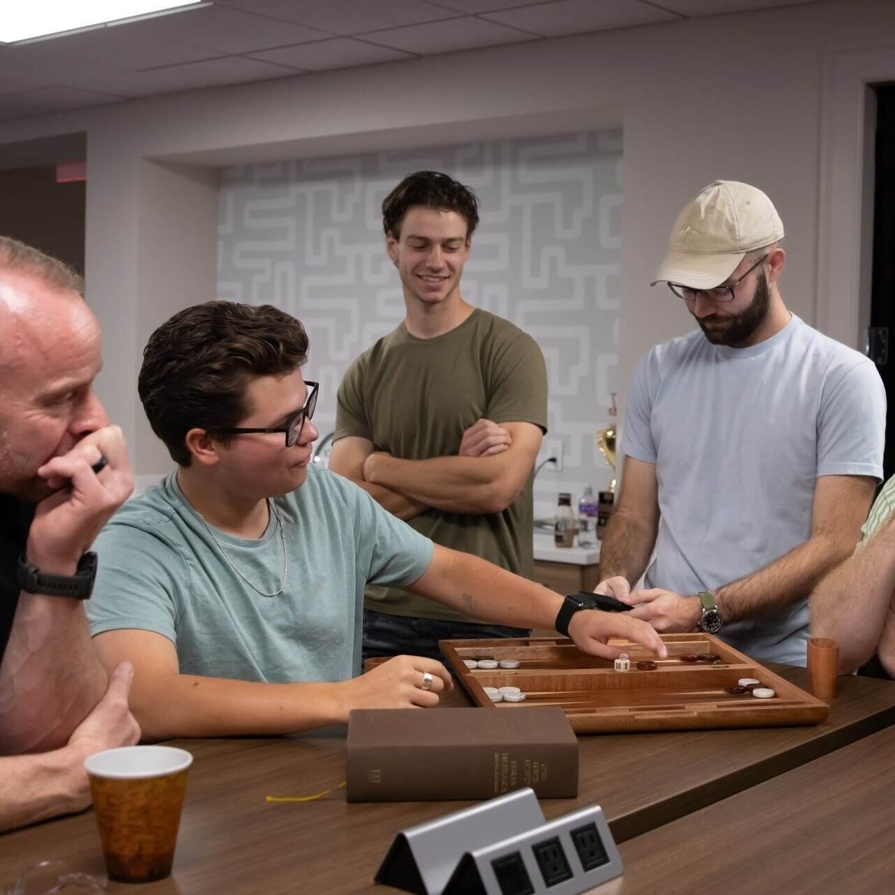 Students learning together during a group activity.