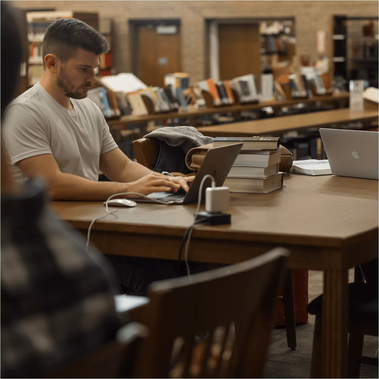 Student studying in RTS library
